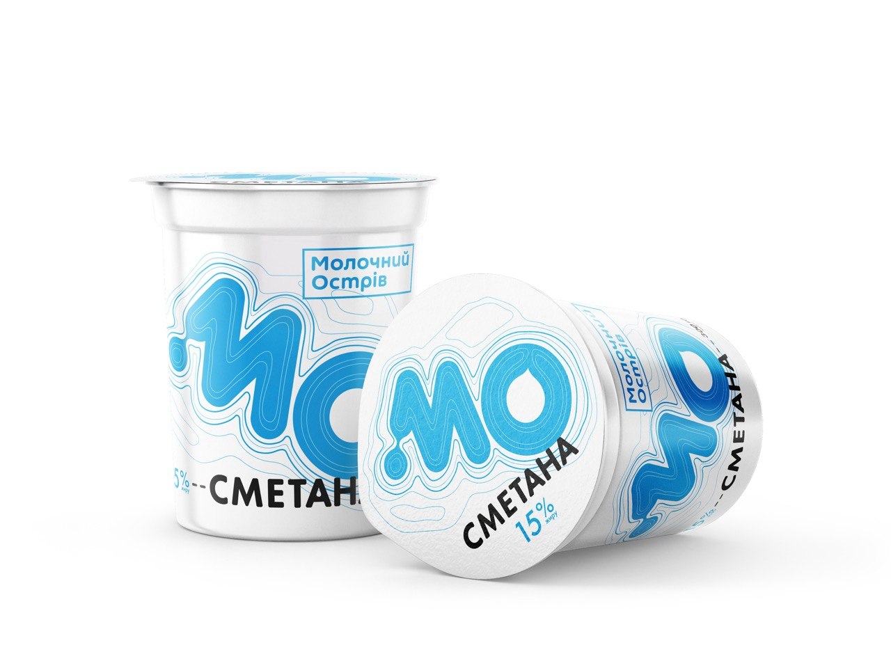 Сметана 15% жирності Молочний Острів (стакан) ДСТУ 300 гр